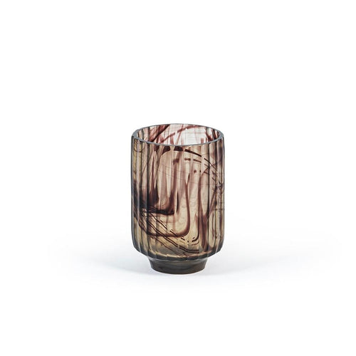 Wave vase with pencil cut - glass - smoke - Ø 8x12,5cm Vases Dekocandle 