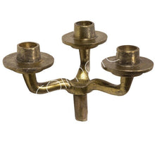 Load image into Gallery viewer, Bottle stopper 3 candle holder Raw alu Ant.Gold D19 H13 cm Homeware Diga Colmore 
