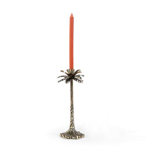 Palm Candle holder, metal, brass antique H29cm Candle Holders Dekocandle 