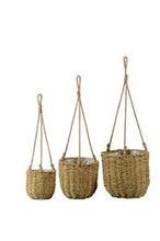 Lade das Bild in den Galerie-Viewer, Basket Hanging natural big W/Plastic Liner Ø25 H23cm Homeware Posiwio 
