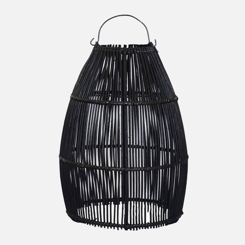 Black rattan lamp Ayana D24cm H33cm Homeware Uma Cantik 