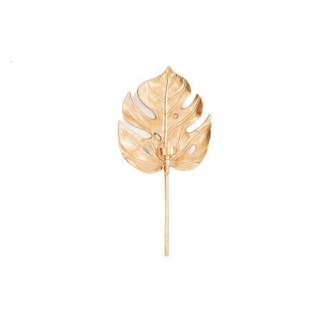 Candle holder Monstera - Gold - 23x8x47cm Homeware Housevitamin 