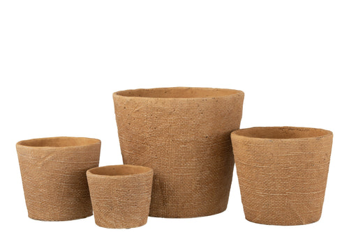 Ceramic Pot Bistro Cement Natural Ø26/24 H24cm Pots & Co Jolipa 