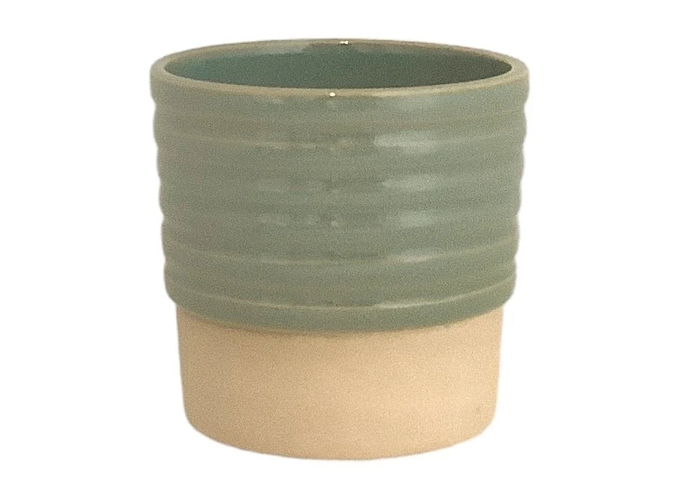 Ceramic pot Cellos dusty green Ø13/12 H13 Pots & Co Ceramics Limburg 