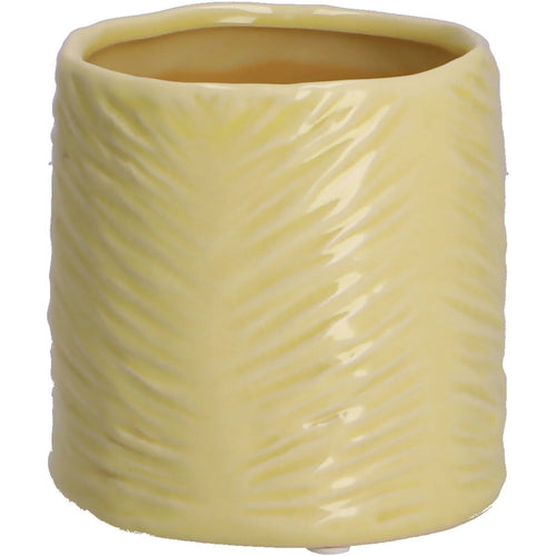 Ceramic pot Ina light yellow Ø13,5/12 H13cm Pots & Co Vosteen 