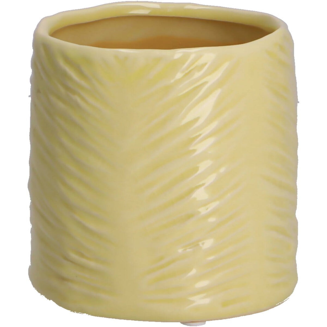 Ceramic pot Ina light yellow Ø13,5/12 H13cm Pots & Co Vosteen 