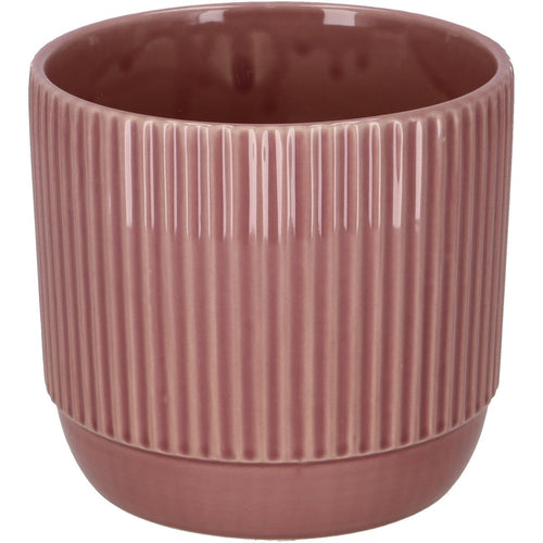 Ceramic pot Lineas rosa Ø13,5/12,5 H12,5cm Pots & Co Vosteen 