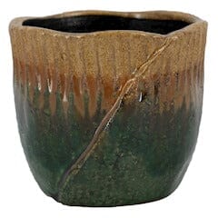 Ceramic pot Stockholm green/brown Ø12,5/10,5 H10,5cm Pots & Co Floran 