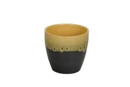 Ceramic Pot yellow/black Ø14/13 H13cm Pots & Co Posiwio 