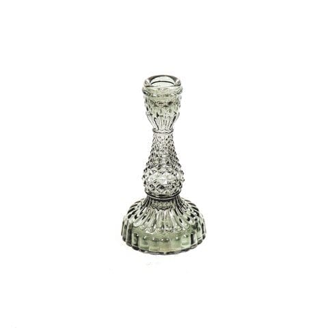 Glass candle holder smokey 8x15,5cm Homeware Housevitamin 