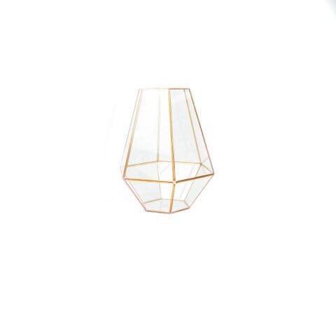 Lantern Glass Gold 18x20.5cm Homeware Housevitamin 