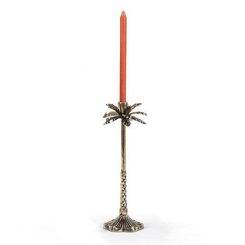 Palm Candle holder, metal, brass antique H40cm Candle Holders Dekocandle 