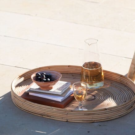 Tray oval in rattan hand made 47x60x6,5cm Homeware Tine K Home 