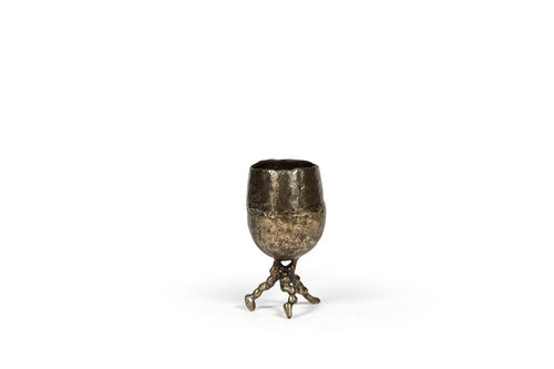 Vase with 3 legs rough - metal - antique gold Ø14.5 x 28.5cm Vases Dekocandle 