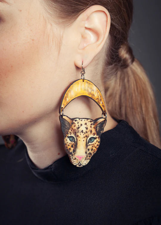 Artisan Panthera Moon Earrings Jewellery Mine Güngör Design 