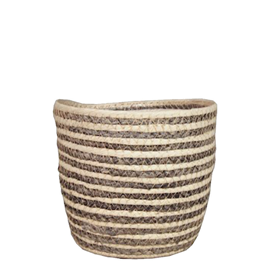 Basket Natur/Gray with Plastic Liner Ø20 H18cm Homeware Floran 