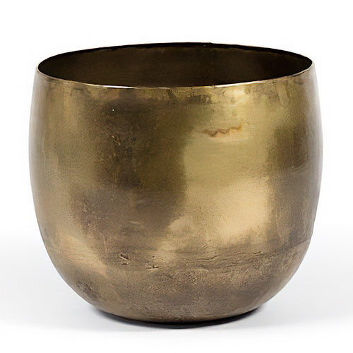 Big metal planter XL - metal - old brass - Ø36x30cm Pots & Co Dekocandle 