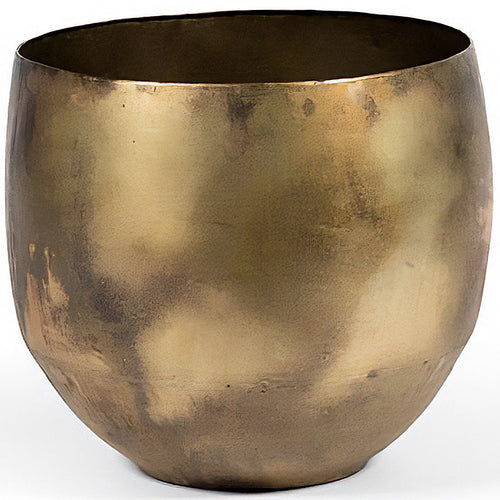 Big metal planter XXL - metal - old brass - Ø46x40cm Pots & Co Dekocandle 