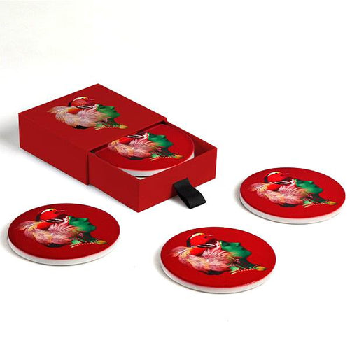 Ceramic coaster set of 4 Canarbella D10cm Coasters Gangzaï 