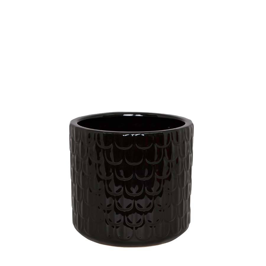 Ceramic pot Costa, Black, Ø12.5 H12.4 Pots & Co vkVividi 