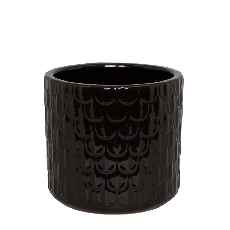 Ceramic pot Costa, Black, Ø21.4 H21 Pots & Co vkVividi 