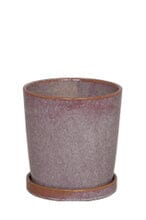 Ceramic Pot Enea light old rose with plate Ø16/15 H18cm Pots & Co vkVividi 