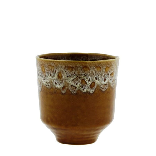 Ceramic pot Otis 2-tone ocher Ø15.5/13 H15.5 cm Pots & Co The Family House 