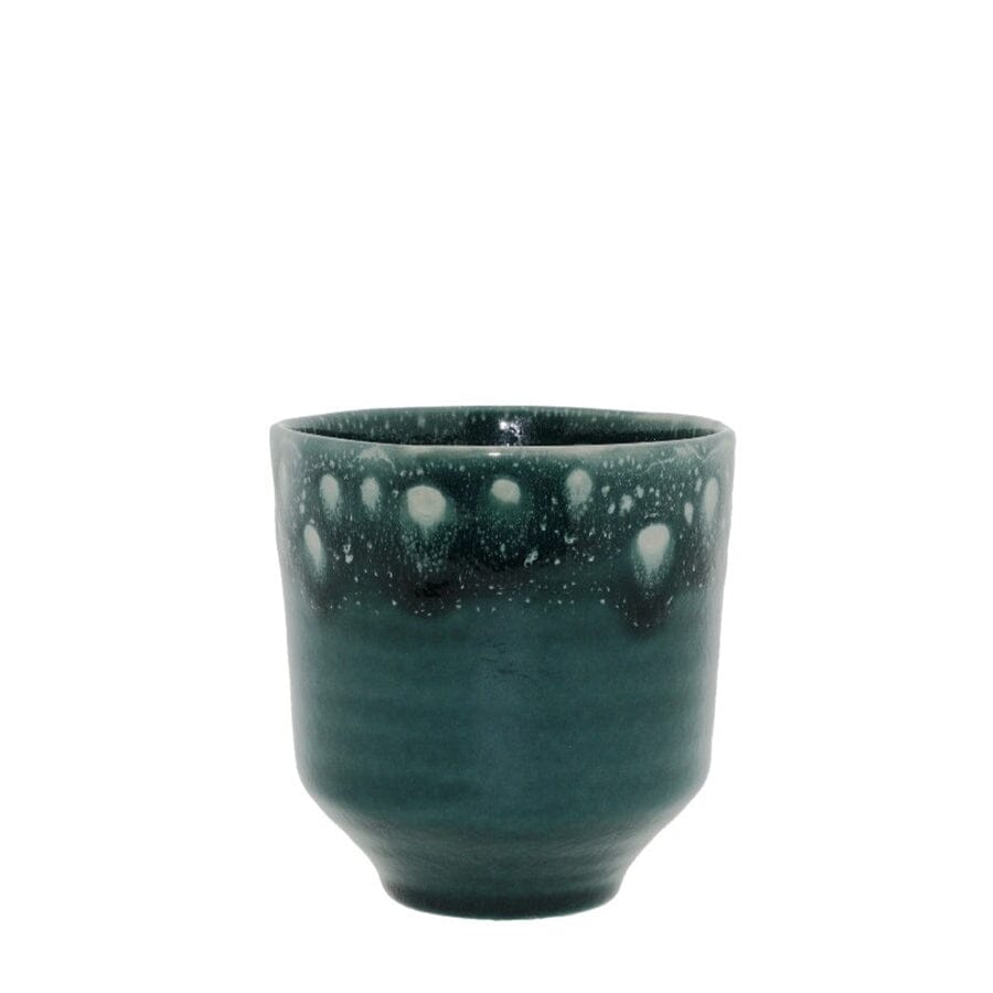 Ceramic pot Otis 2-tone petrol Ø11.5/9 H11 cm Pots & Co The Family House 