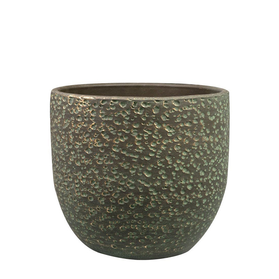 Ceramic pot Rinca shiny green ⌀25/22 H23 Pots & Co Ter Steege 