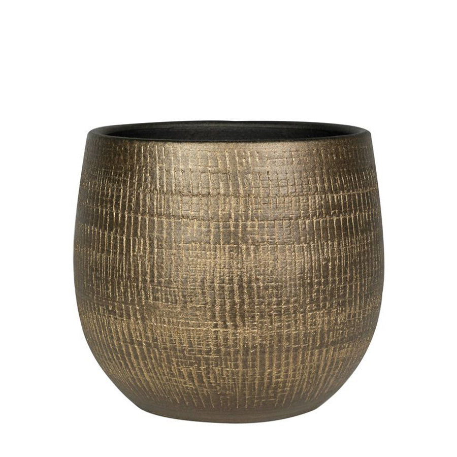 Ceramic pot Ryan shiny gold ⌀26 H26cm Pots & Co Ter Steege 