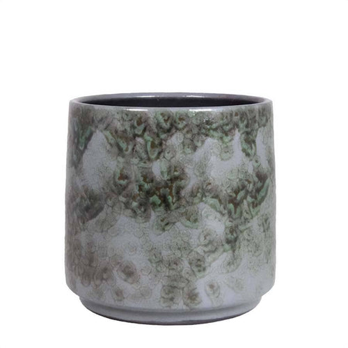Ceramic Pot Spotted Green Ø21/17 H20cm Pots & Co Dekocandle 