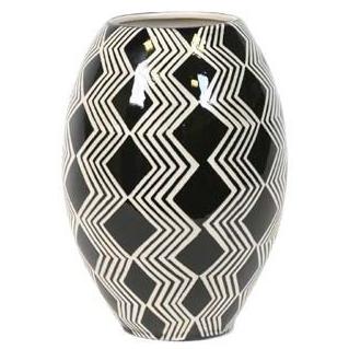 Ceramic vase Romy mexico black stripe H30cm Homeware Ter Steege 