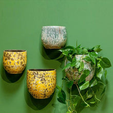 Load image into Gallery viewer, Ceramic Wall Pot &quot;Luuk&quot; Ochre Ø17/15 H16cm Pots &amp; Co Floran 
