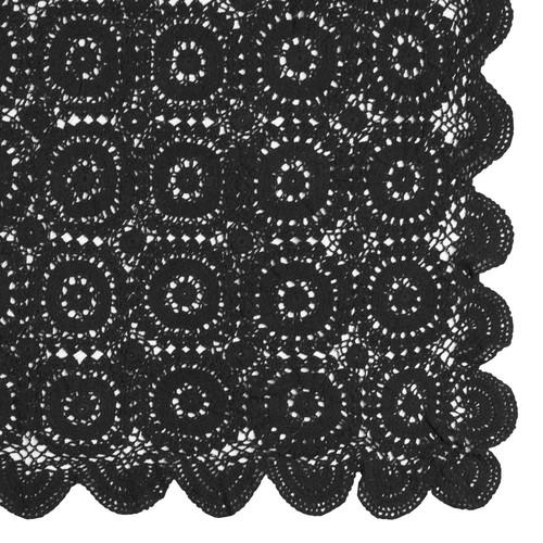 Crochet throw black 140x180 Textiles Olsson & Jensen 