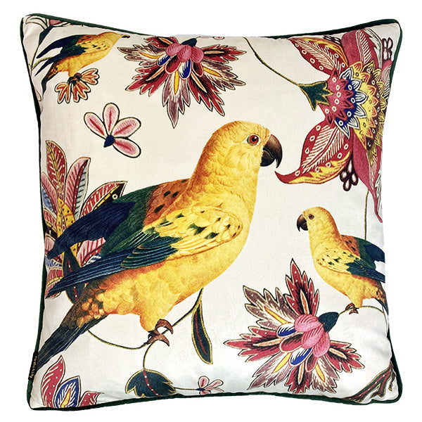 Cushion Cover Velvet Yellow bird 50x50 LA126 Textiles Vanilla Fly 