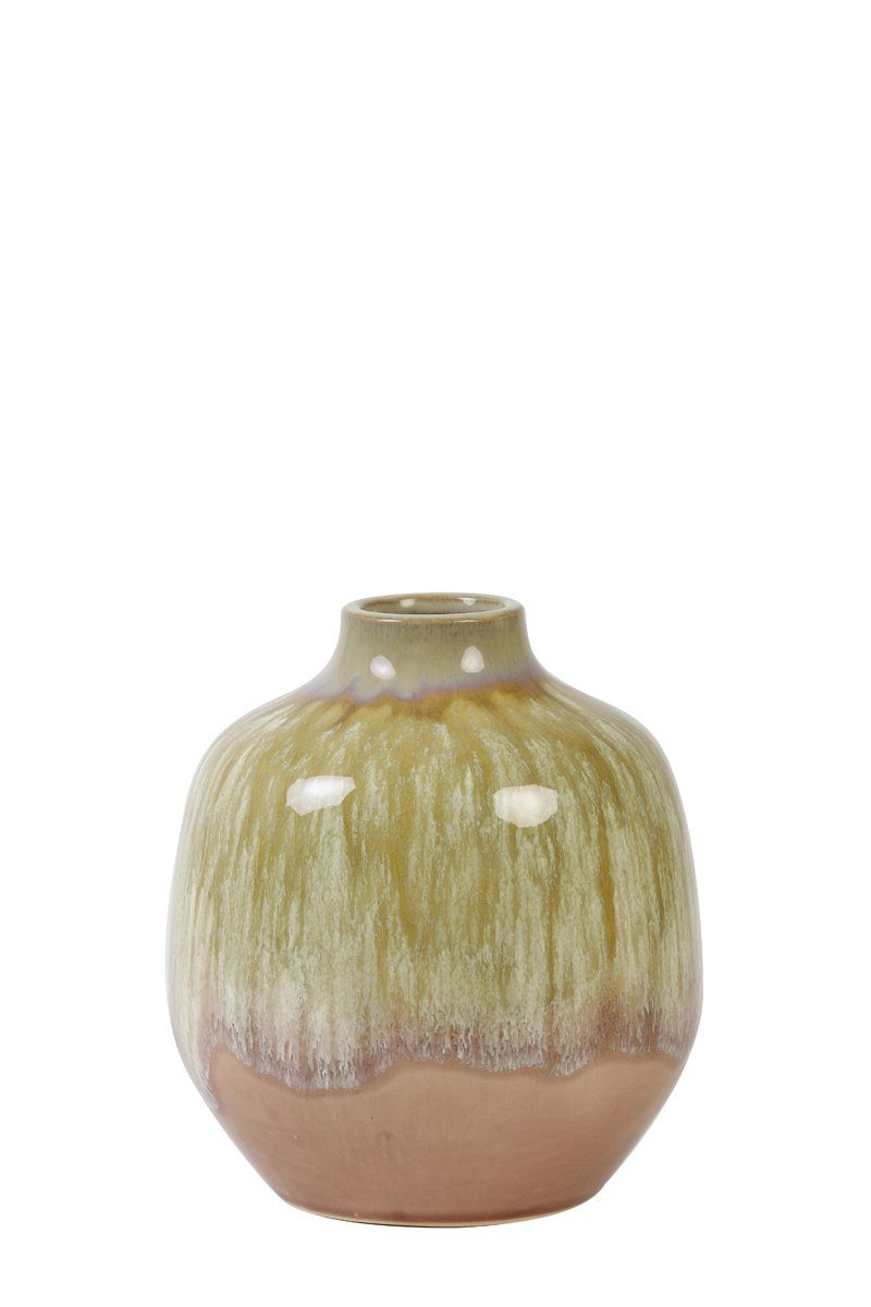 Deco vase Ø16x18,5 cm MILENA ceramics old pink-olive green Homeware Light & Living 