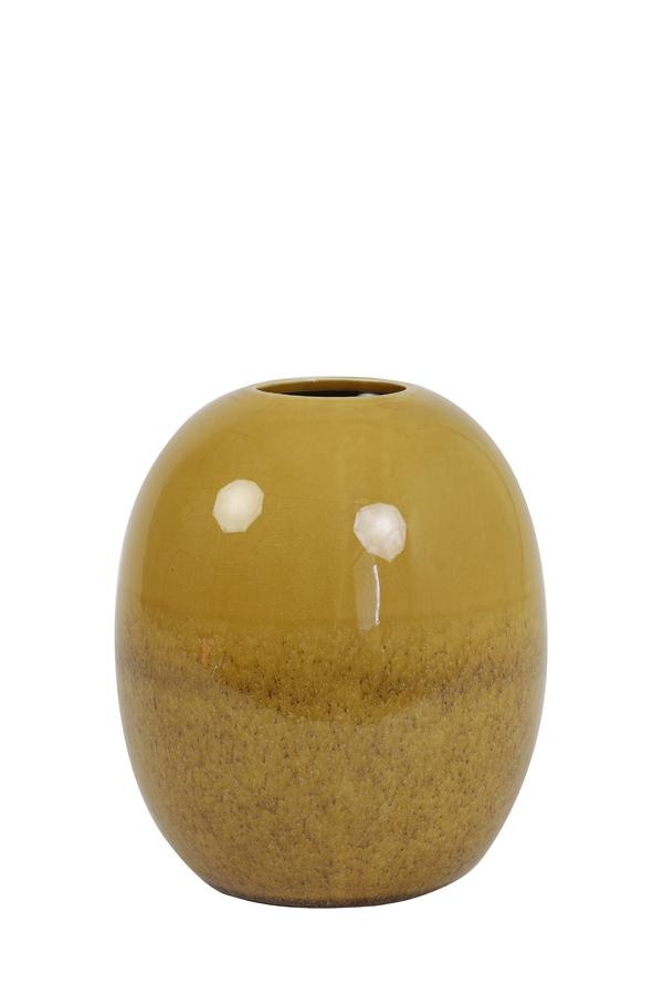 Deco vase Ø17x20,5 cm BIACCO ceramics ocher yellow Homeware Light & Living 