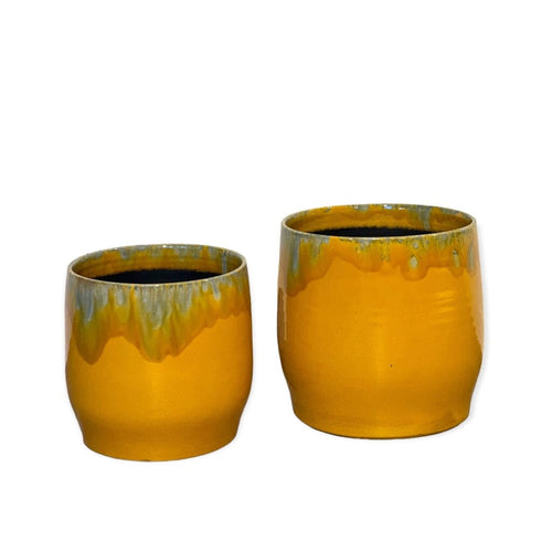 Flowerpot - terracotta - ochre glazed - Ø29 x H 29 cm Pots & Co Dekocandle 