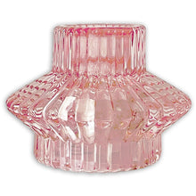Load image into Gallery viewer, Glass candlestick and tealight holder Seashell pink H5.5 D8cm Homeware Vanilla Fly 
