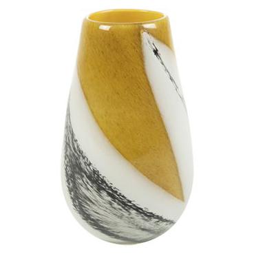 Glass vase Jazz Marble Ochre Ø14 H23cm Homeware Ter Steege 