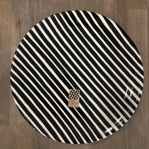 ! Large Pattern Plate - Stripe - Black Kitchen Casa Cubista 