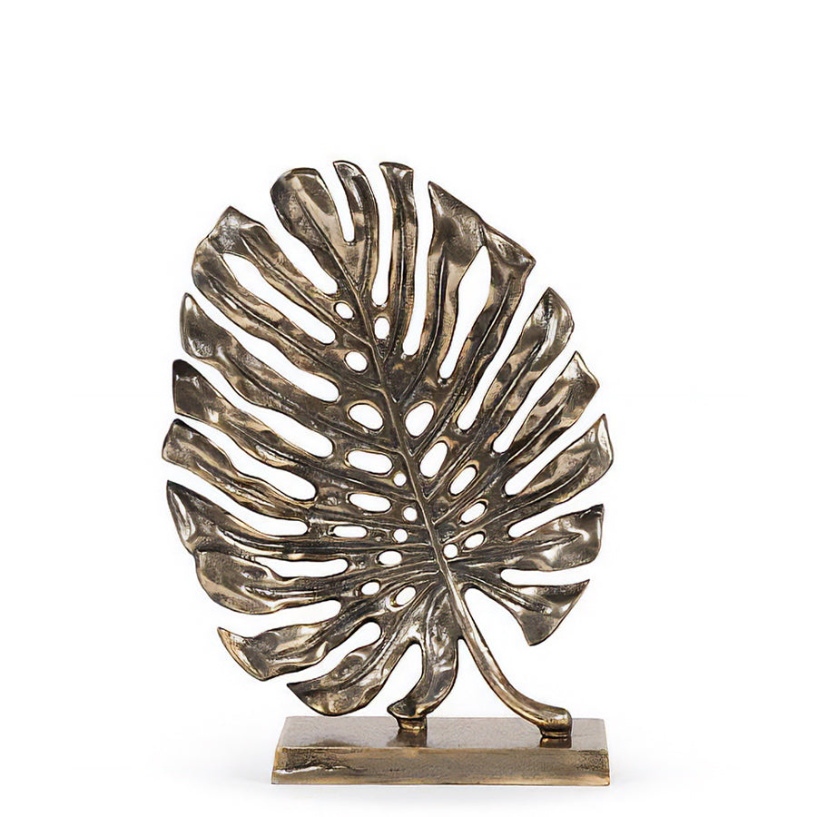 Leaf sculpture small - metal - antique gold - 38x28cm Homeware Dekocandle 