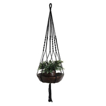 Load image into Gallery viewer, Macrame plant hanger 120cm Black Pots &amp; Co RawMaterials Amsterdam 
