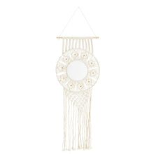 Load image into Gallery viewer, Macrame wall hanger with mirror W30cm M Homeware Only Natural 

