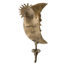 Load image into Gallery viewer, Morgan Moon Hook, Recycled brass, Handmade 15 x 5.5 x 3 cm Decor Doing Goods 
