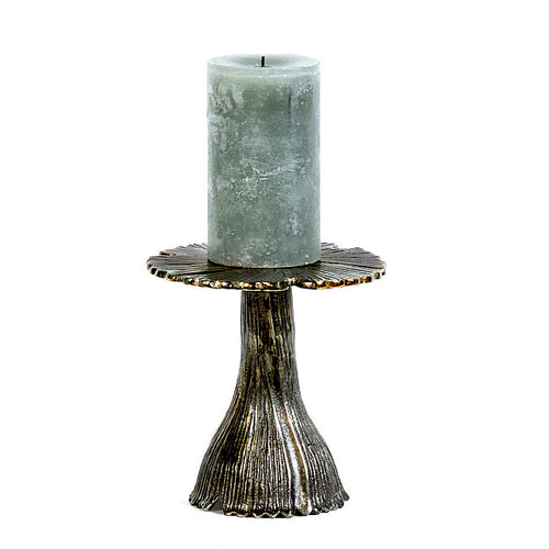 Organic candleholder - greenish patina - Ø13x13cm Candle Holders Dekocandle 