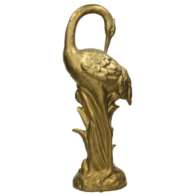 Ornament Crane Stoneware Gold 21x14x58cm Kersten 