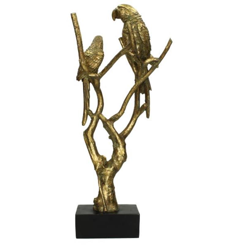 Ornament Parrot Gold 19.5x15x47cm Kersten 