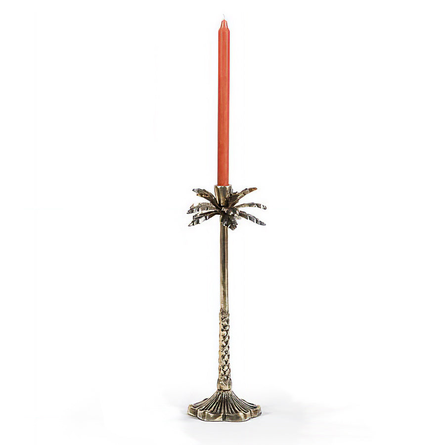 Palm Candle holder, metal, brass antique H35cm Candle Holders Dekocandle 
