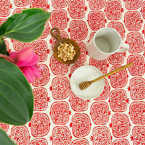 POMEGRANATE Table cloth 140x260, red Textiles Afroart 